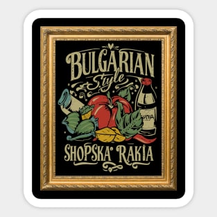 Bulgarian Style: Shopska Salad Rakia Drink Sticker